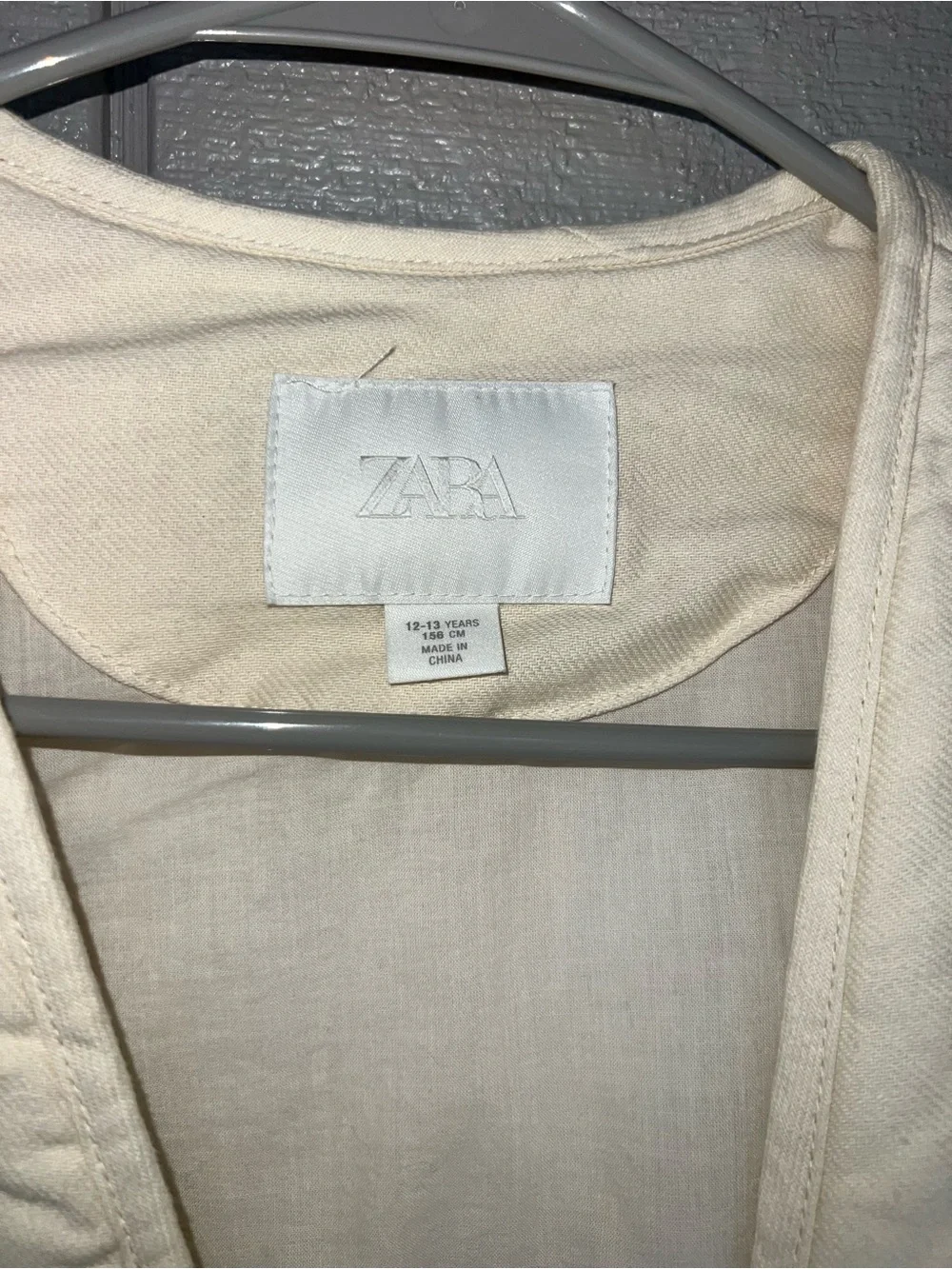 Zara Cream Quilted Tie-Front Puffer Jacket